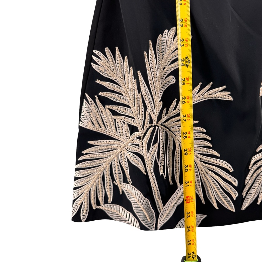 GUESS Eco Angele Foliage Mini Dress Black Embroidered Bell Sleeve Size L - Picture 8 of 15
